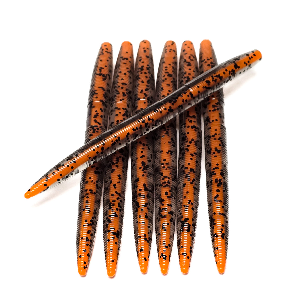 Burnt Orange 5" Core Shot Stick Worm (7pk)