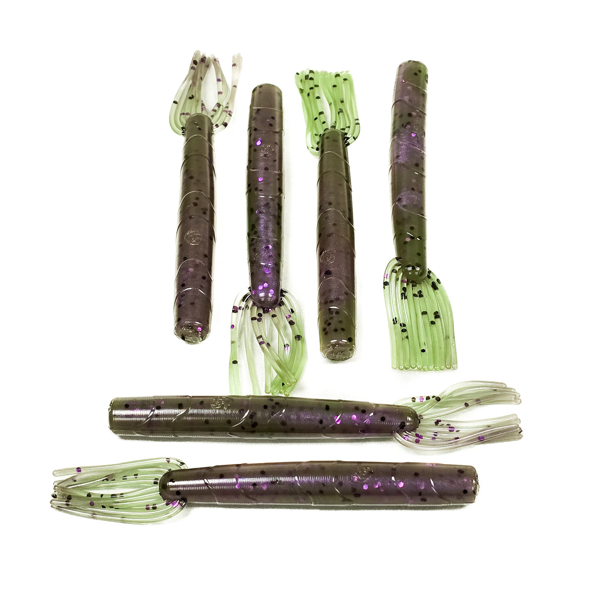 Green Pumpkin Plum Swirl 4" Broomstick (6pk)