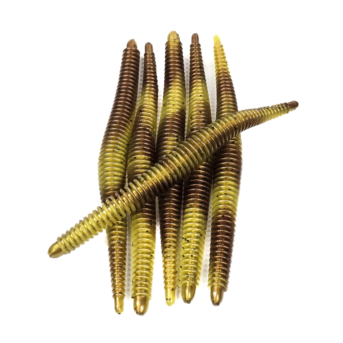 6" Rotten Banana Twist Ribbed Worm (6 pk)