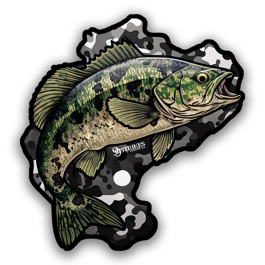 Bass Fishing Sticker Decal Tacklebox Treasures & Serene Streams