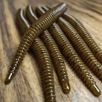 Shadow Pumpkin 6" Ribbed Worm (6pk) - 99 Strikes Fishing Co