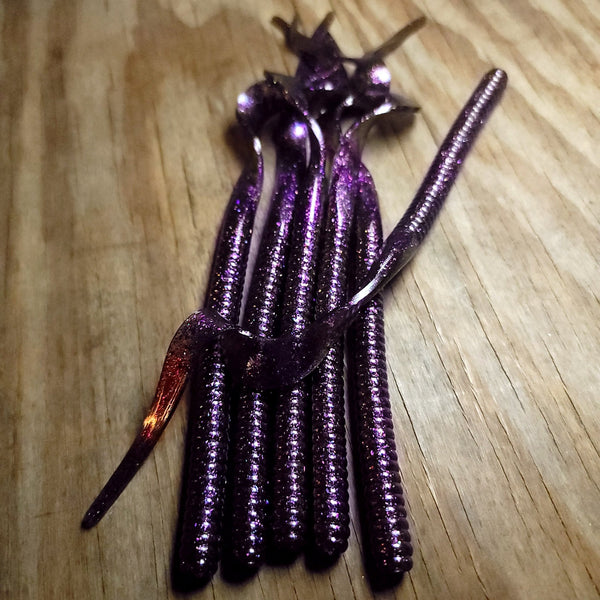 VooDoo Plum Sorcery 10" Ribbon Tail Premium Series (6pk) - 99 Strikes Fishing Co